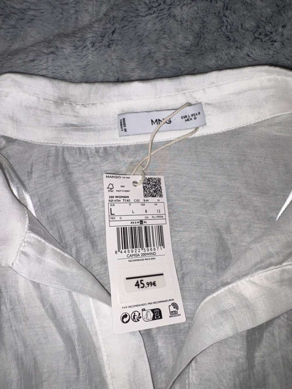 Mango Sheer White Button-Up Blouse - Picture 4 of 5